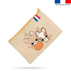Kit pochette motif chiens citrouille - Création Jolifox