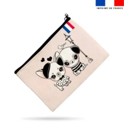 Kit pochette motif chiens à Paris - Création Jolifox