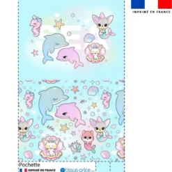 Kit pochette motif chiens sous l'océan - Création Jolifox