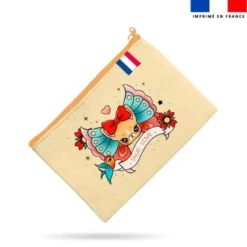 Kit pochette motif chien tattoo - Création Jolifox