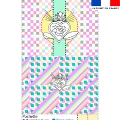 Kit pochette motif coeur flamboyant - Création Lili Bambou Design
