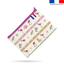 Kit pochette motif flamant coco rose - Création Lili Bambou Design