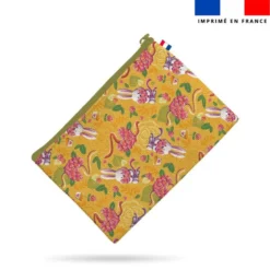 Kit pochette motif lapin printanier jaune - Création Stillistic