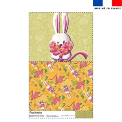 Kit pochette motif lapin printanier jaune - Création Stillistic