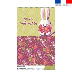Kit pochette motif lapin printanier Merci Maîtresse - Création Stillistic