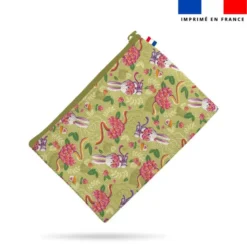 Kit pochette motif lapin printanier vert clair - Création Stillistic