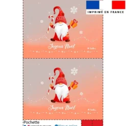 Kit pochette motif lutin Noel - Création Nidillus Carémoli