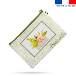 Kit pochette motif mimosa mamie en Or