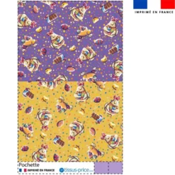 Kit pochette motif mini poule et oeufs de Pâques - Création Stillistic