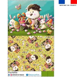 Kit pochette motif mouton et oeufs de Pâques - Création Stillistic