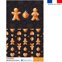Kit pochette motif Noël bonhomme pain d'épices - Création Stillistic