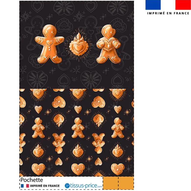 Kit pochette motif Noël bonhomme pain d'épices - Création Stillistic