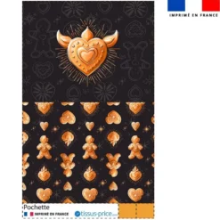 Kit pochette motif Noël ex-voto pain d'épices - Création Stillistic