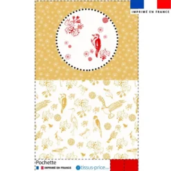 Kit pochette motif oiseau rouge - Création Lili Bambou Design