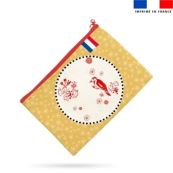Kit pochette motif oiseau rouge - Création Lili Bambou Design