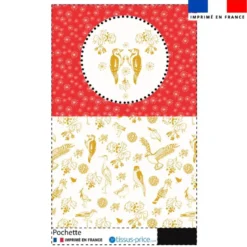 Kit pochette motif oiseaux ambres - Création Lili Bambou Design