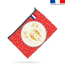 Kit pochette motif oiseaux ambres - Création Lili Bambou Design