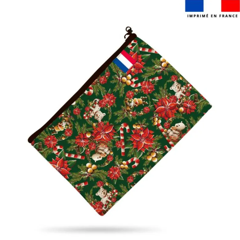 Kit pochette motif Panthère couronne de Noël - Création Stillistic