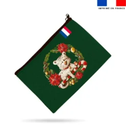 Kit pochette motif Panthère couronne de Noël - Création Stillistic