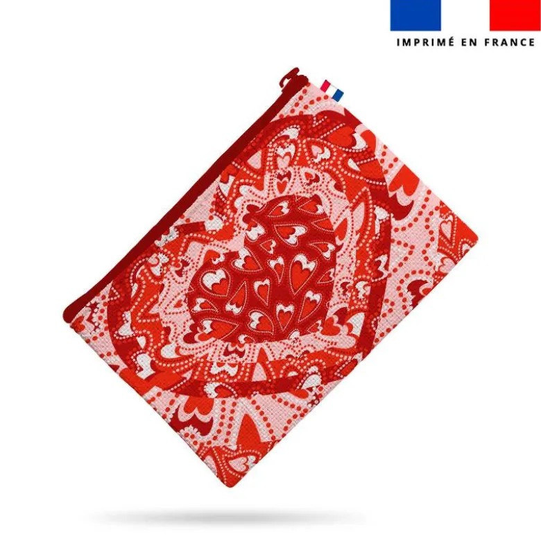 Kit pochette motif petits coeurs en folie - Création Lucie OBATON
