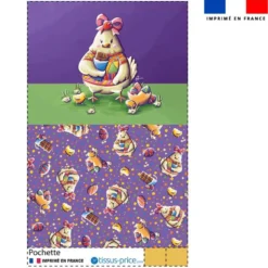 Kit pochette motif poule et oeufs de Pâques - Création Stillistic