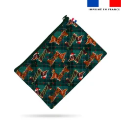 Kit pochette motif Teckel bonnet de Noël - Création Stillistic