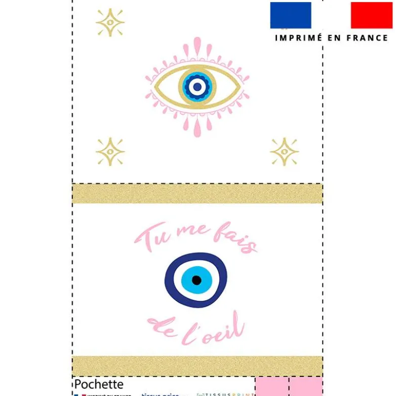 Kit pochette motif tu me fais de l'oeil rose