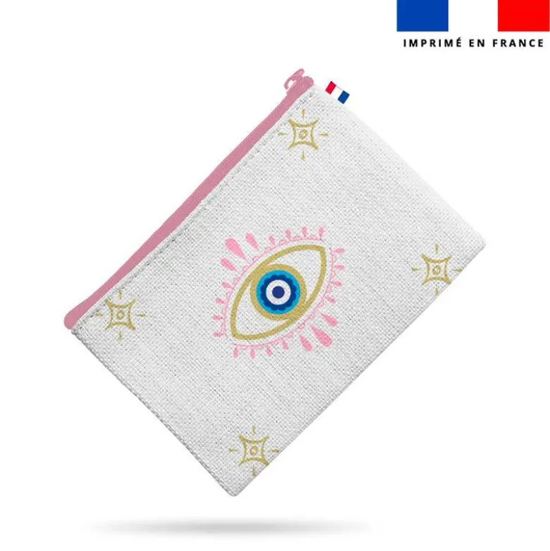 Kit pochette motif tu me fais de l'oeil rose