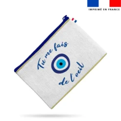 Kit pochette motif tu me fais de l'oeil bleu