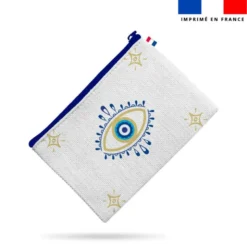 Kit pochette motif tu me fais de l'oeil bleu