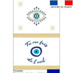Kit pochette motif tu me fais de l'oeil bleu
