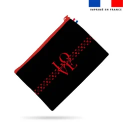 Kit pochette noir motif LOVE