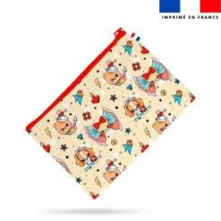 Kit pochette simili cuir motif chien tatoo - Création Jolifox