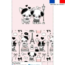 Kit pochette simili cuir motif chien à Paris - Création Jolifox