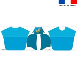 Kit poncho de bain bleu motif bébé loutre - Création Stillistic