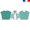Kit poncho de bain bleu vert motif animaux du froid - Création Stillistic