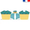 Kit poncho de bain jaune et bleu motif lion pirate - Création Stillistic