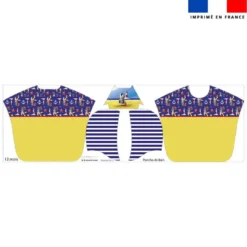 Kit poncho de bain jaune motifmacareux - Création Stillistic