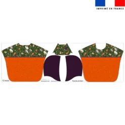 Kit poncho de bain motif fantômes vert - Création Stillistic