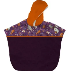 Kit poncho de bain motif fantômes violet - Création Stillistic