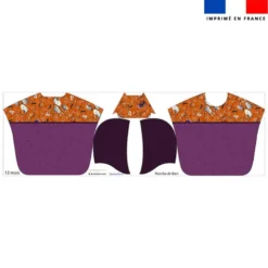 Kit poncho de bain motif fantômes orange - Création Stillistic