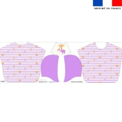 Kit poncho de bain motif marinière savane - Création Lili Bambou Design
