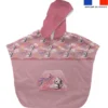 Kit poncho de bain rose motif tigre blanc - Création Stillistic