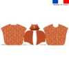 Kit poncho de bain terracotta motif amis ptit déj Tartine - Création Stillistic
