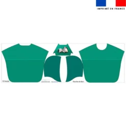Kit poncho de bain vert canard motif bébé zèbre - Création Stillistic