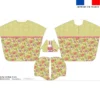 Kit poncho de bain vert clair motif lapin printanier - Création Stillistic