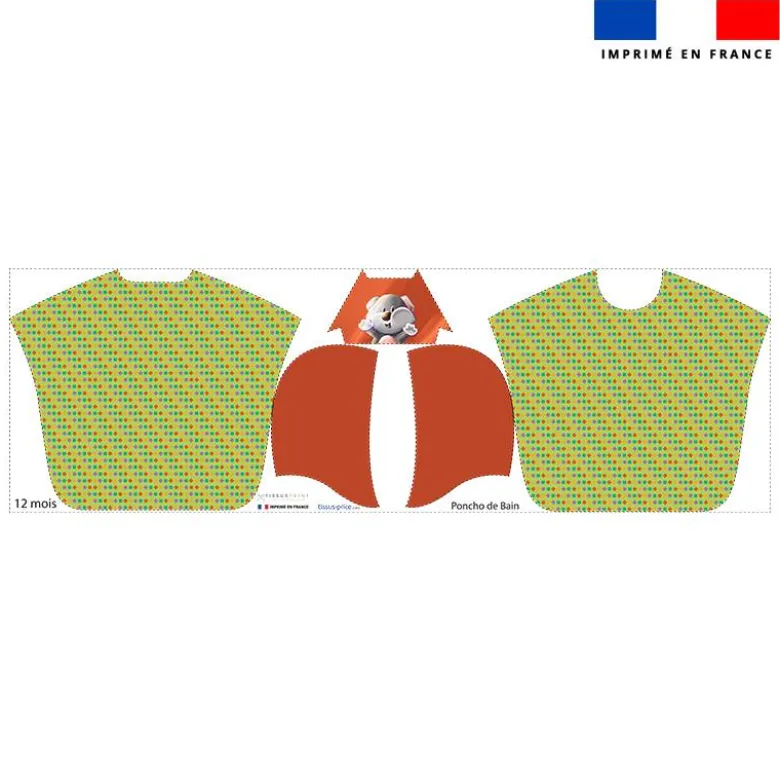 Kit poncho de bain vert motif Koala Lou-Stick - Création Stillistic