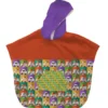 Kit poncho de bain vert motif mosaïque animaux Lou-Sticks - Création Stillistic