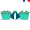 Kit poncho de bain vert motif poisson réglisse - Création Stillistic