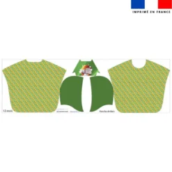 Kit poncho de bain vert motif Renard Lou-Stick - Création Stillistic